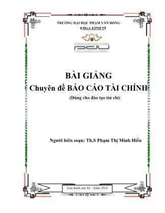 Chuyên đề Báo cáo tài chính