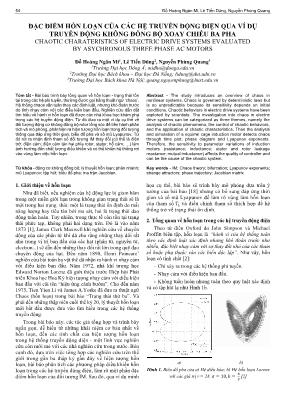 Đặc điểm hỗn loạn của các hệ truyền động điện qua ví dụ truyền động không đồng bộ xoay chiều ba pha