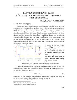 Đặc trưng nhiệt huỳnh quang của LiF: Mg, Cu, P khi ghi nhận bức xạ gamma trên hệ đo RGD-3A