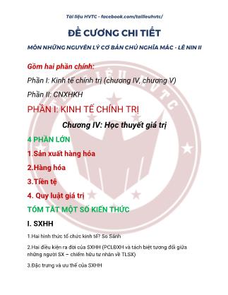 Đề cương chi tiết Những nguyên lý cơ bản chủ nghĩa Mác - Lênin II