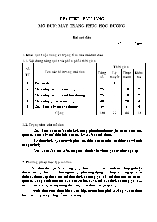 Đề cương Mô đun - May trang phục học đường