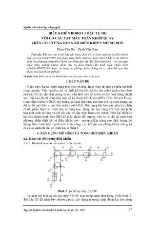 Điều khiển robot 5 bậc tự do với cơ cấu tay máy toàn khớp quay trên cơ sở ứng dụng bộ điều khiển mờ nơ ron