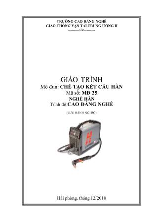 Giáo trình Chế tạo kết cấu hàn