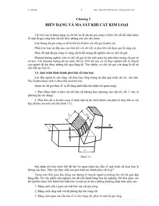 Giáo trình Cơ sở cắt gọt kim loại - Chương 3: Biến dạng và ma sát khi cắt kim loại