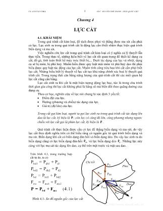 Giáo trình Cơ sở cắt gọt kim loại - Chương 4: Lực cắt