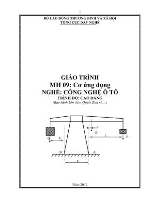 Giáo trình Cơ ứng dụng - Công nghệ ô tô