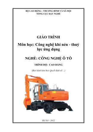 Giáo trình Công nghệ khí nén, thuỷ lực ứng dụng - Công nghệ ô tô