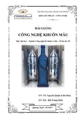 Giáo trình Công nghệ khuôn mẫu