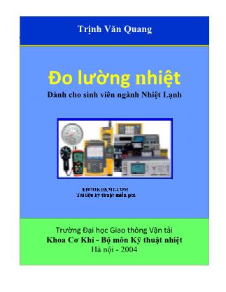 Giáo trình Đo lường nhiệt (Phần 1)