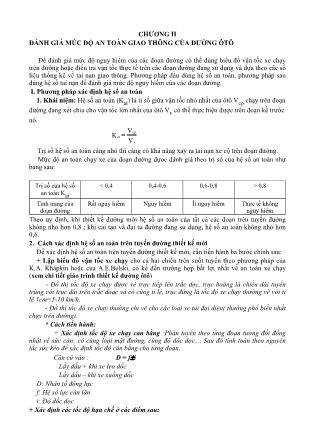 Giáo trình Khai thác cấu đường - Chương 4: Đánh giá múc độ an toàn giao thông của đường ô tô