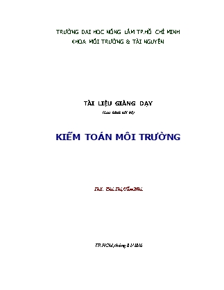 Giáo trình Kiểm toán môi trường