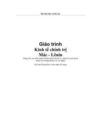 Giáo trình Kinh tế chính trị Mác - Lênin (Phần 1)