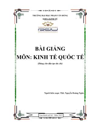 Giáo trình Kinh tế quốc tế