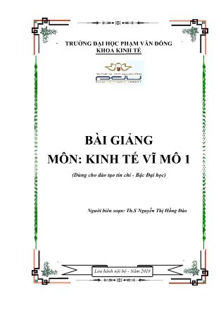 Giáo trình Kinh tế vĩ mô 1