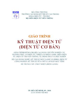 Giáo trình Kỹ thuật điện tử (Phần 1)