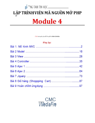 Giáo trình Lập trình viên mã nguồn mở PHP - Module 4, Bài 1: Mô hình MVC