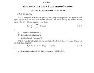 Giáo trình Mạng điện nông nghiệp - Chương 2: Tính toán dây dẫn và cáp theo đốt nóng