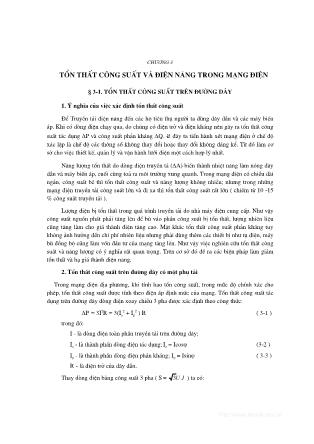 Giáo trình Mạng điện nông nghiệp - Chương 3: Tổn thất công suất và điện năng trong mạch điện