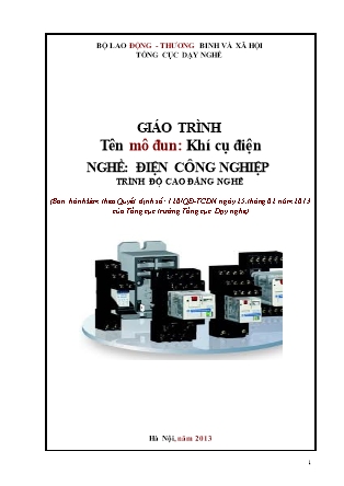 Giáo trình mô đun: Khí cụ điện