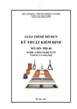 Giáo trình Mô đun: Kỹ thuật kiểm định