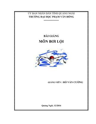 Giáo trình môn Bơi lội