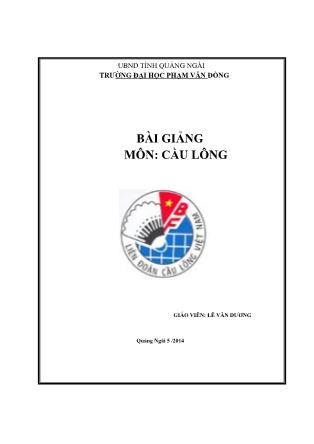 Giáo trình môn Cầu lông