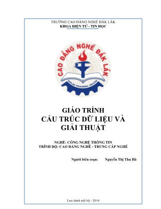 Giáo trình môn Cấu trúc dữ liệu và giải thuật