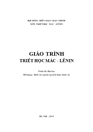 Giáo trình môn học Triết học Mác - Lênin