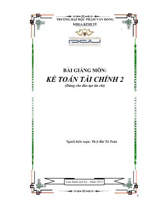 Giáo trình môn Kế toán tài chính 2