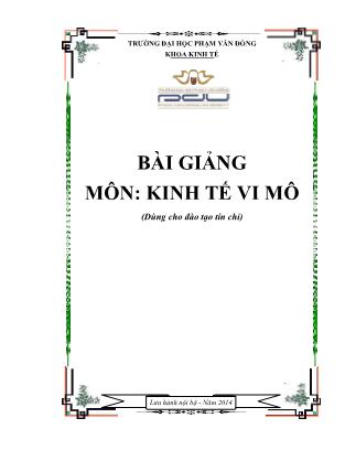 Giáo trình môn Kinh tế vi mô