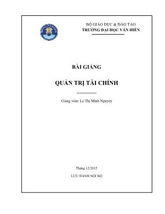 Giáo trình môn Quản trị tài chính