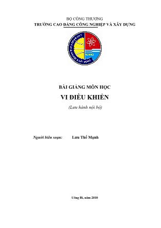 Giáo trình môn Vi điều khiển