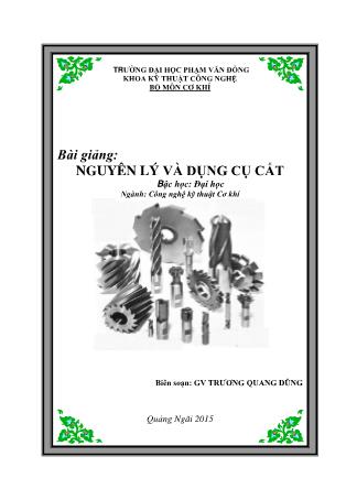 Giáo trình Nguyên lý và dụng cụ cắt