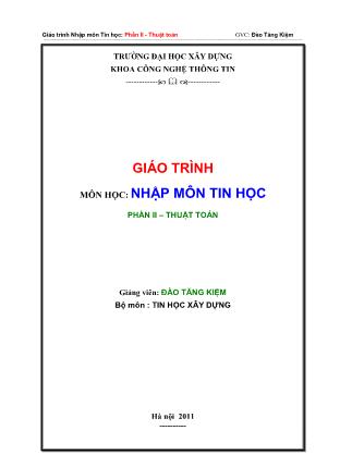 Giáo trình Nhập môn tin học - Phần 2: Thuật toán