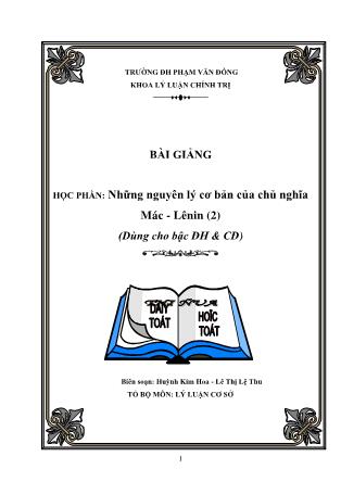 Giáo trình Những nguyên lý cơ bản của chủ nghĩa Mác - Leenin (Học phần 2)