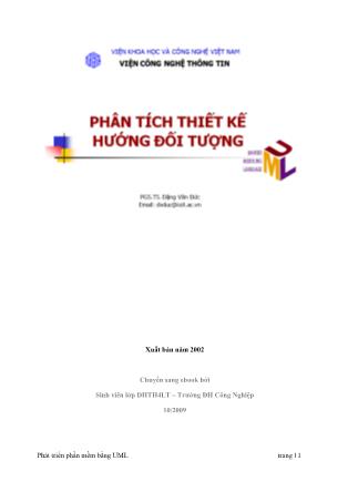 Giáo trình Phân tích hướng đối tượng (Phần 1)