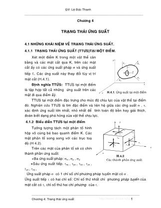 Giáo trình Sức bền vật liệu - Chương 4: Trạng thái ứng suất