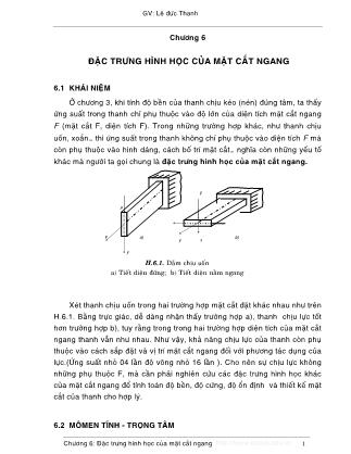 Giáo trình Sức bền vật liệu - Chương 6: Đặc trưng hình học của mặt cắt ngang