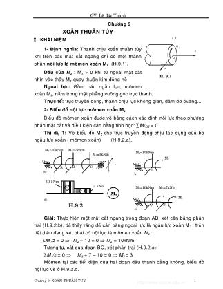 Giáo trình Sức bền vật liệu - Chương 9: Xoắn thuần túy