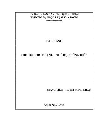 Giáo trình Thể dục thực dụng – thể dục đồng diễn