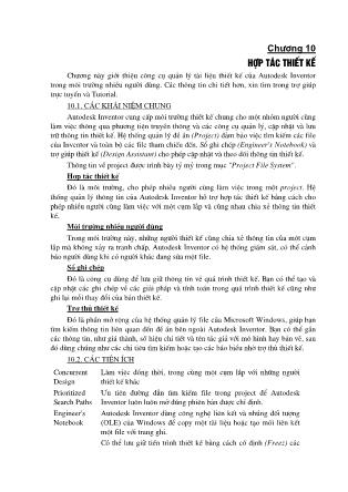 Giáo trình Thiết kế cơ khí theo tham số và hướng đối tượng - Chương 10: Hợp tác thiết kế