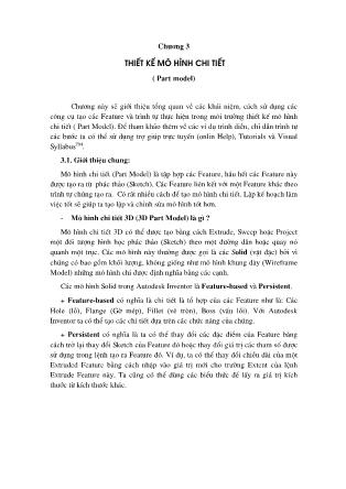 Giáo trình Thiết kế cơ khí theo tham số và hướng đối tượng - Chương 3, Phần 2: Thiết kế mô hình chi tiết