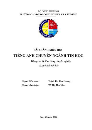 Giáo trình Tiếng Anh chuyên ngành Tin học