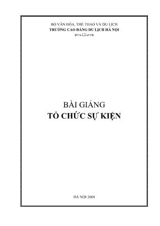 Giáo trình Tổ chức sự kiện