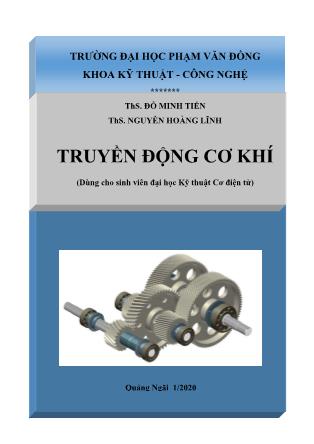 Giáo trình Truyền động cơ khí (Phần 1)