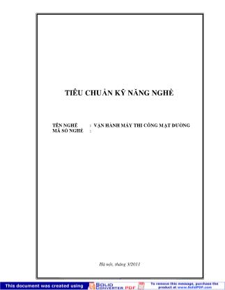 Giáo trình Vận hành máy thi công mặt đường