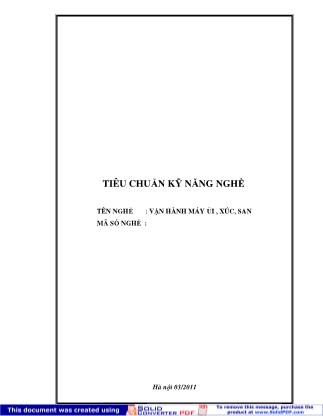 Giáo trình Vận hành máy ủi, xúc, san