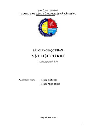 Giáo trình Vật liệu cơ khí