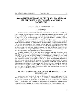 GMAS-1DMCSP: Hệ thống đa tác tử gen giải bài toán cắt vật tư một chiều với nhiều kích thước vật liệu thô