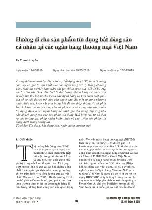 Hướng đi cho sản phẩm tín dụng bất động sản cá nhân tại các ngân hàng thương mại Việt Nam